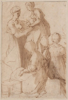 A+ 036
<br/>
Groep staande en zittende vrouwen
<br/>
<em>Parmigianino (1503-1540) - kopie naar</em>